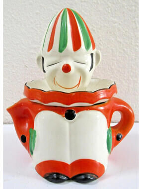 Vintage Takito Figural Orange and Green Hand Painted Clown Juicer